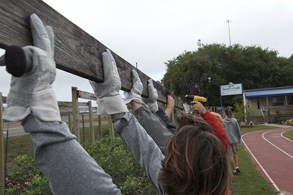 Students serving during Charter Day of Service.